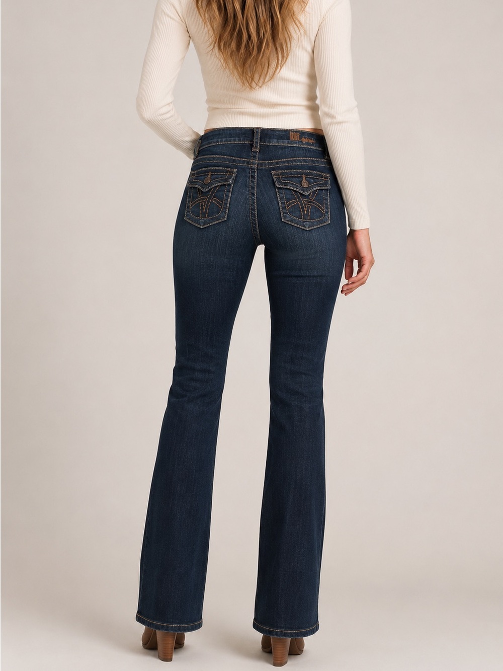 Kut From The Kloth 2 Boot Cut Women’s Jeans Flap Pockets Stretch Embroidered